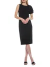 Alexia Admor Draped Sheath Midi Dress In Black