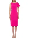 Alexia Admor Draped Sheath Midi Dress In Hot Pink