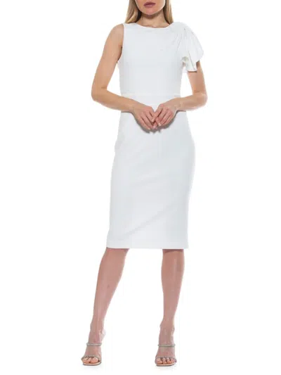 Alexia Admor Women's Amazon Draped Midi Sheath Dress In Ivory