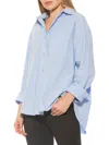 Alexia Admor Amber Classic Boyfriend Fit Button-up Shirt In Blue
