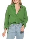 Alexia Admor Amber Classic Boyfriend Fit Button-up Shirt In Bright Green