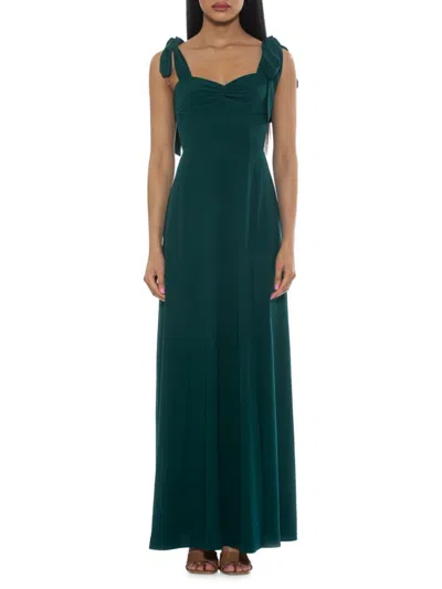 Alexia Admor Arya Sweetheart Tie Strap Maxi Dress In Green