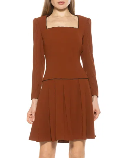 Alexia Admor Women's Ashanti Pleated Mini Dress In Brown