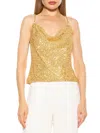 Alexia Admor Aurora Cowl Neck Sequin Tank Top In Gold