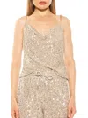 ALEXIA ADMOR WOMEN'S AURORA SEQUIN COWLNECK TOP