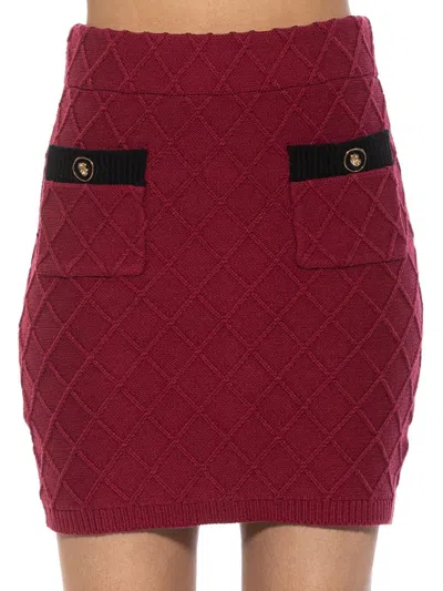 Alexia Admor Women's Bex Knit Sheath Mini Skirt In Burgundy