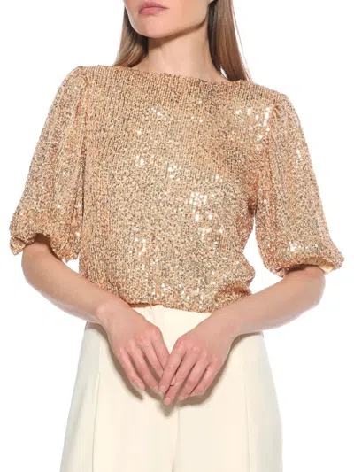 Alexia Admor Women's Blake Sequin Boxy Crop Top In Gold