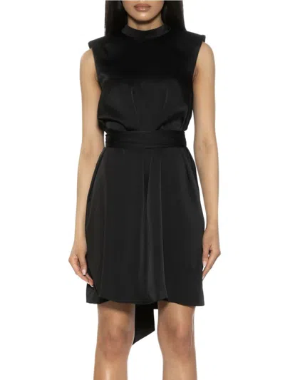 Alexia Admor Brixton Mock Neck Sleeveless Shift Dress In Black