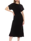 Alexia Admor Cairo Short Sleeve Crossover Waist Midi Dress In Black