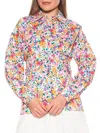 Alexia Admor Calliope Fitted Long Sleeve Button-up Shirt In Floral Multi