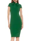 Alexia Admor Carolina Tie Neck Cap Sleeve Sheath Midi Dress In Green
