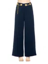 Alexia Admor Cassie Grommet High Waist Wide Leg Pants In Navy