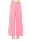 Alexia Admor Cassie Grommet High Waist Wide Leg Pants In Pink