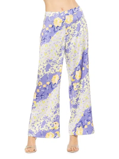 Alexia Admor Women's Cerise Floral Wide Leg Pants In Lilac Floral