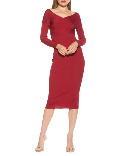 Alexia Admor Women's Christy Crossover Midaxi Bodycon Dress In Burgundy