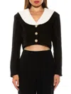 Alexia Admor Women's Clementine Metallic Sailor Collar Cardigan In Black