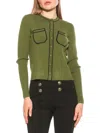 Alexia Admor Women's Clover Ribbed Cardigan In Sage