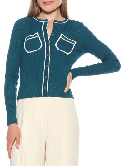 ALEXIA ADMOR WOMEN'S CLOVER RIBBED CARDIGAN