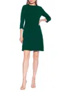 Alexia Admor Cristal 3/4 Sleeve Pleated A-line Dress In Emerald