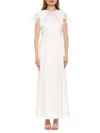 Alexia Admor Women's Danica Crewneck Flutter Sleeve Cap Maxi Dress In Ivory