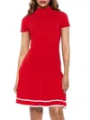 Alexia Admor Women's Devika Ribbed & Pleated Mini Dress In Red