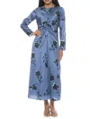 Alexia Admor Women's Eira Print Ruched Midi Dress In Blue Floral