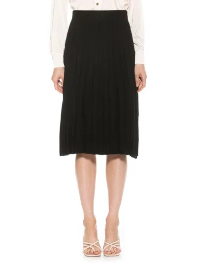 Alexia Admor Women's Eliza Pleated Knit Skirt In Black