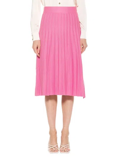 Alexia Admor Eliza Pleated Knit Skirt In Pink