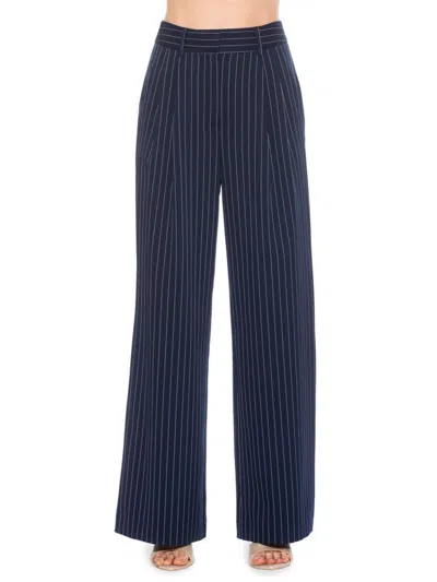 Alexia Admor Elodie Belted Wide Leg Pant In Navy