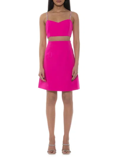 Alexia Admor Women's Eloise Illusion Mini Fit And Flare Dress In Hot Pink