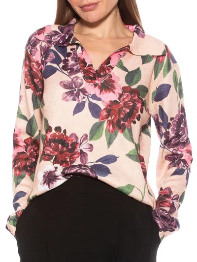 Alexia Admor Women's Evander Floral Johnny Collar Sweater In Beige Floral