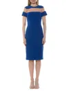 Alexia Admor Everleigh Short Sleeve Midi Cocktail Dress In Cobalt