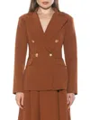 Alexia Admor Women's Farrah Double Breasted Blazer In Brown