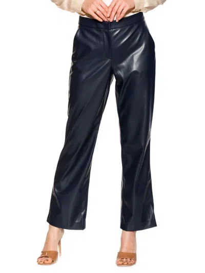 Alexia Admor Women's Faux Leather Pants In Navy