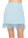 ALEXIA ADMOR WOMEN'S FLORA OSTRICH FEATHER MINI SKIRT