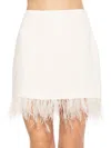 Alexia Admor Women's Flora Ostrich Feather Mini Skirt In Ivory