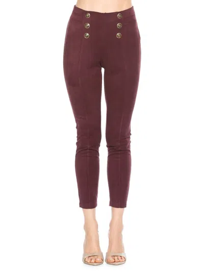 Alexia Admor Feyja Faux Suede Leggings In Burgundy