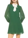 Alexia Admor Women's Glennis Pleated Mini Dress In Emerald