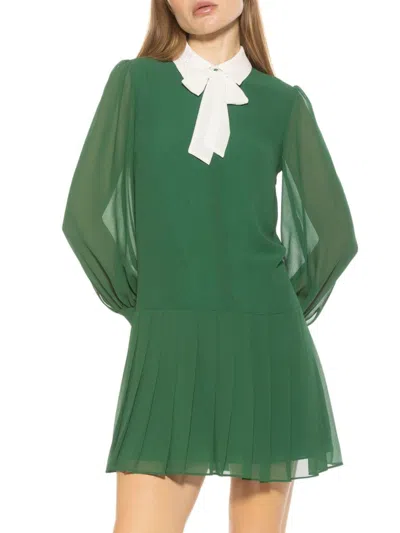 Alexia Admor Women's Glennis Pleated Mini Dress In Emerald
