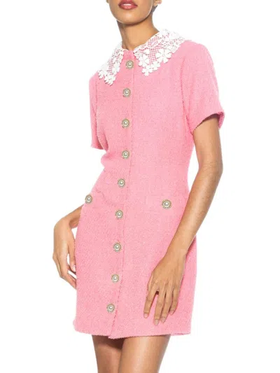 Alexia Admor Women's Grady Tweed Shirtdress In Pink