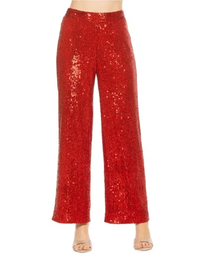 Alexia Admor Women's Illy Sequin Pants In Red