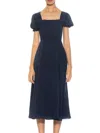 Alexia Admor Women's Iris Smocked Puff Sleeve Midi Dress In Navy