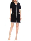 Alexia Admor Jaiya Short Sleeve Button Front Dress In Black