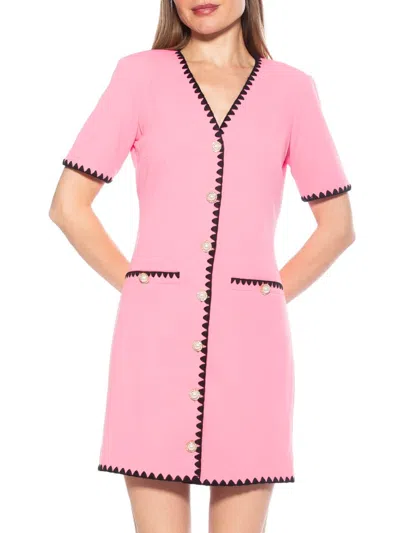 Alexia Admor Holly Scuba Crepe Dress In Pink