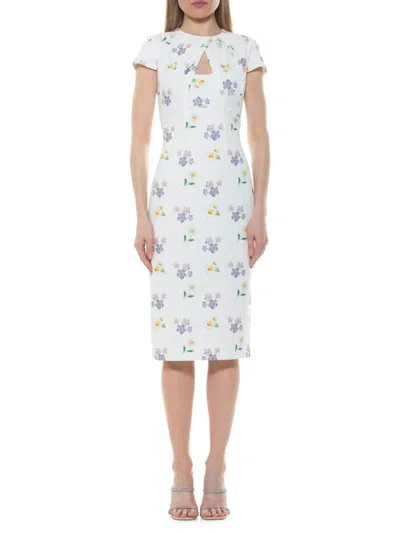 Alexia Admor Women's Janine Keyhole Midi Sheath Dress In Ivory Floral