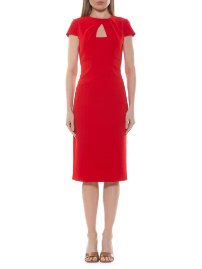 Alexia Admor Women's Janine Keyhole Midi Sheath Dress In Red