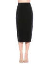 Alexia Admor Jayden Studded Velvet Midi Skirt In Navy