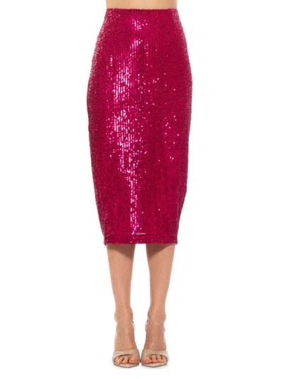 Alexia Admor Women's Jayden Sequin Midi Skirt In Hot Pink