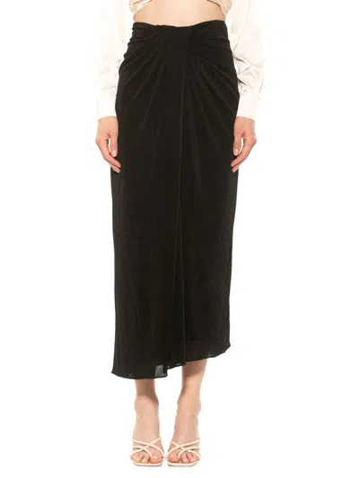 Alexia Admor Women's Jeanette Drape Midi Skirt In Black