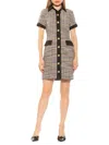 Alexia Admor Jenni Tweed Shirtdress In Black Stripe